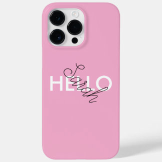 Capa de telefone "Hello" rosa personalizada com pe