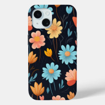 capa de telefone iPhone 15 com Design Floral de Ar