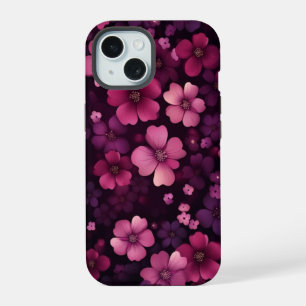 capa de telefone iPhone 15 com Design Floral Verme