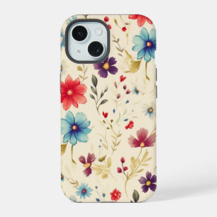 capa de telefone iPhone 15 W/ Design Floral Elegan