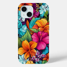 capa de telefone iPhone 15 W/ Design tropical