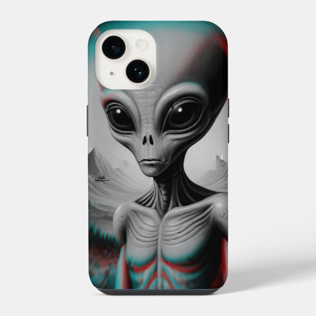 Capa de telefone iPhone 16 tema alienígena (Verso)