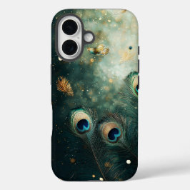 Capa de telefone luxo de penas de punho iridescent