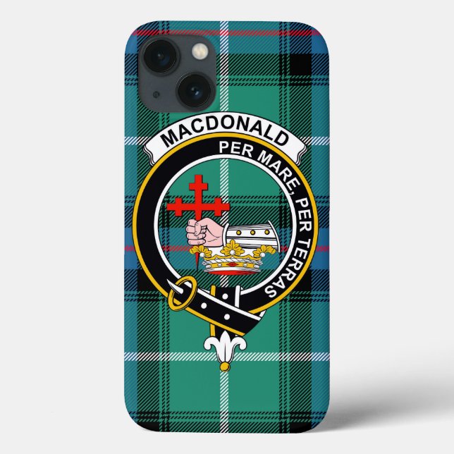 Capa de Telefone MacDonald Tartan, Emblema e Brasã (Verso)