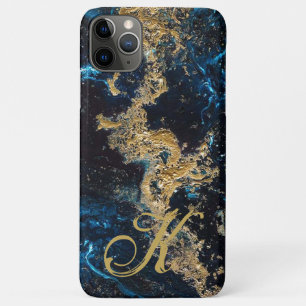Capa de telefone MARBLE Azul Dourada personalizada