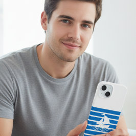 Capa de telefone minimalista azul para iPhone