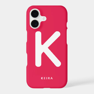 Capa de telefone monograma vermelho cereja