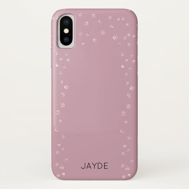 Capa de telefone móvel Blush Crystal Confetti (Verso)