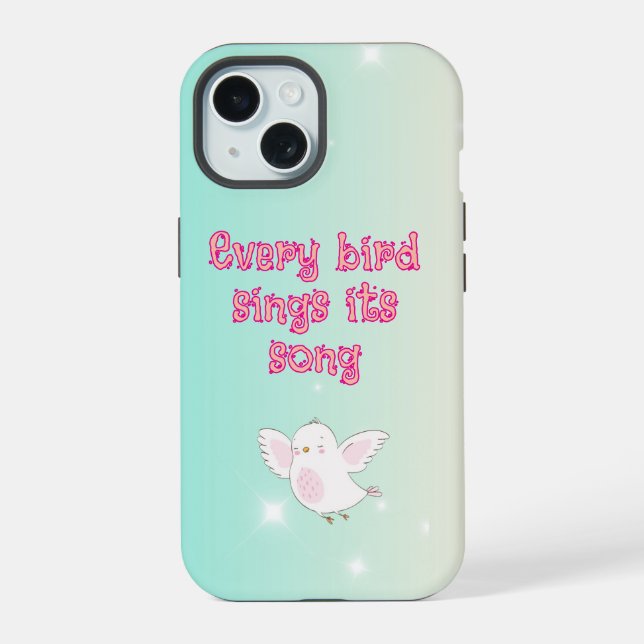 Capa de telefone mulher pintada e um pássaro (Verso)