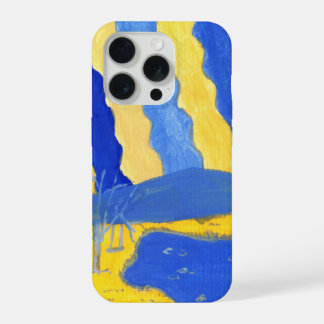 Capa de telefone paisagem minimalista azul e amare