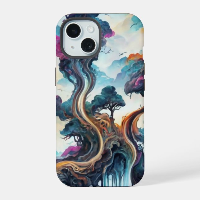 Capa de telefone paisagística de cor da água (Verso)