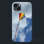 Capa de telefone - Papagaio Entre as Nuvens<br><div class="desc">Papagaio em quatro cores. Papagaio em forma de diamante voando entre as nuvens. Listras vermelhas,  amarelas,  verdes e azuis no papagaio.</div>