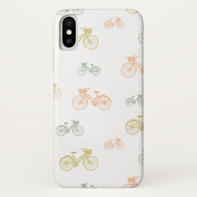 Capa de telefone Pastel do doodle das bicicletas (Verso)