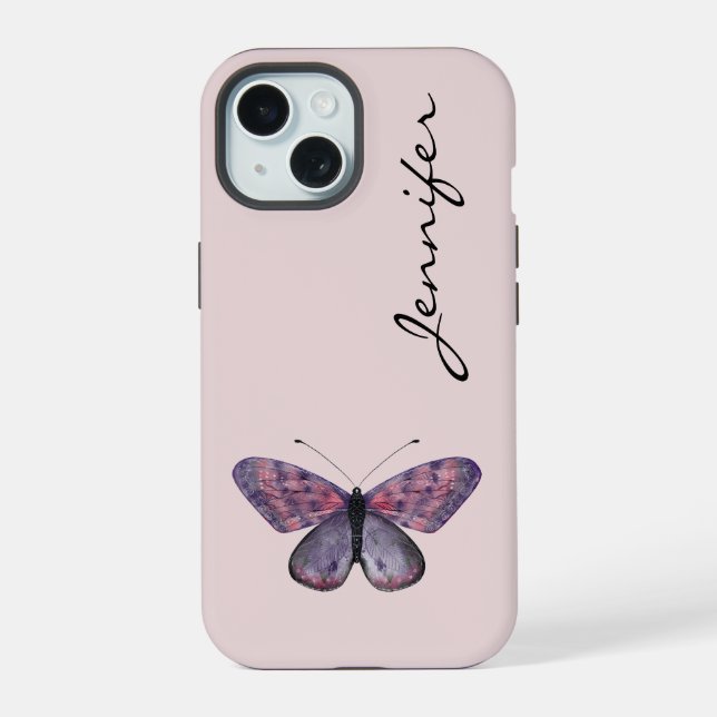 Capa de Telefone Personalizada Borboleta iPhone 15 (Verso)
