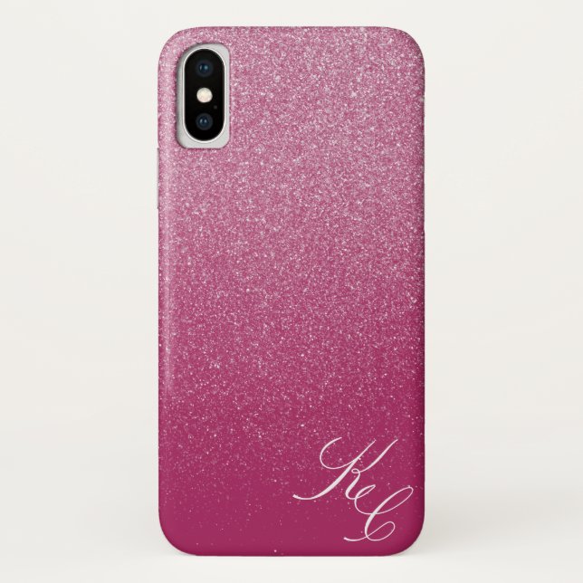 Capa de telefone personalizada cerise Shimmer Dust (Verso)