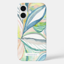 Capa de telefone personalizada com aquarela botâni