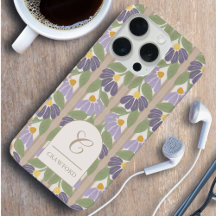 Capa de telefone personalizada com listras florais