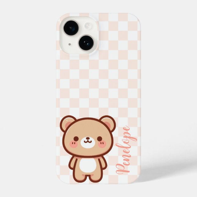 Capa de telefone personalizada de ursos kawaii (Verso)