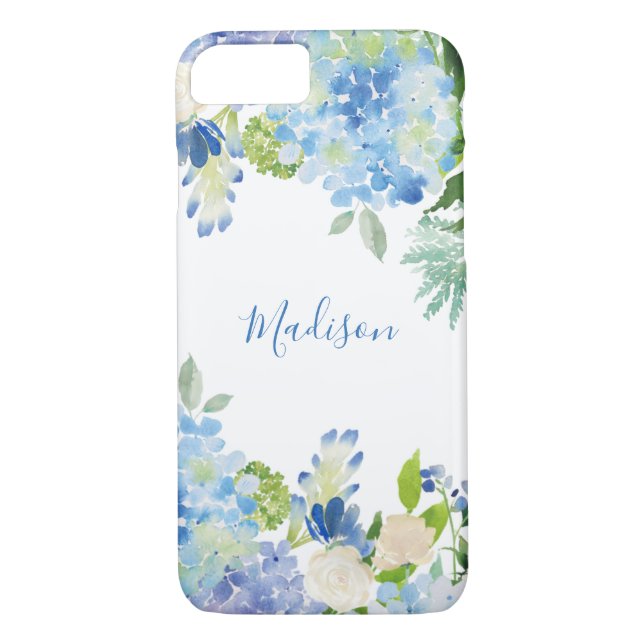 Capa de telefone Personalizada Floral de Aquarela  (Verso)