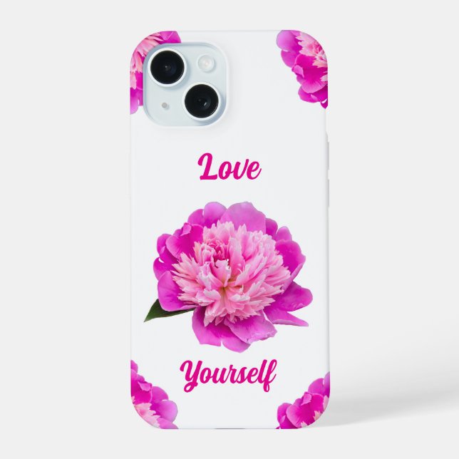 Capa de Telefone Pink Peony Love Yourself (Verso)