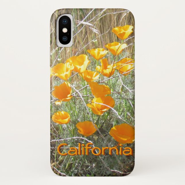 Capa de telefone - Poppies California em Campo (Verso)