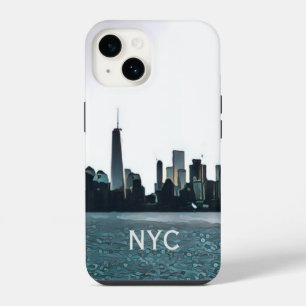 Capa de telefone preta e branca de NYC
