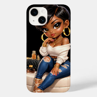 Capa de Telefone Preta Menina – Estética de Luxo