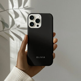 "Capa de Telefone Preta Personalizada com Nome Cus