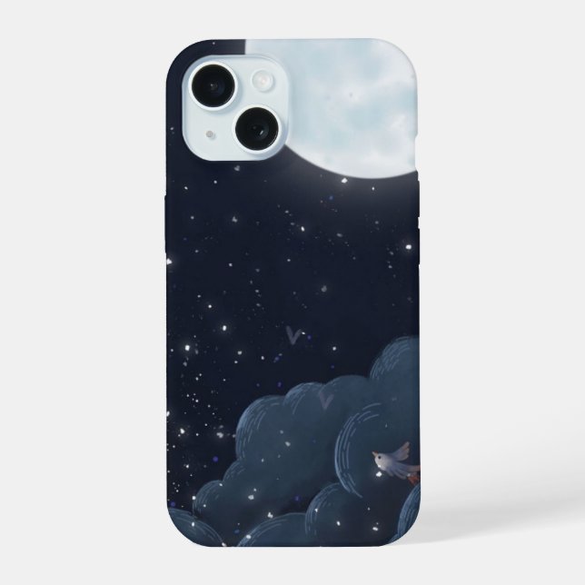 Capa de telefone resistente para céu noturno — Lua (Verso)