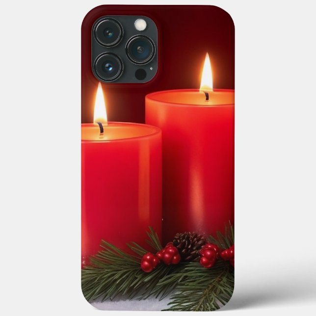 Capa de telefone Romântica de Velas de Natal (Verso)