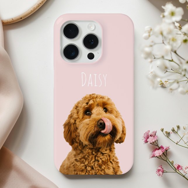 Capa de Telefone Rosa Pastel Personalizada com Fot (Criador carregado)