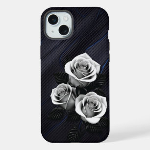 Capa de telefone rosa preta e branca