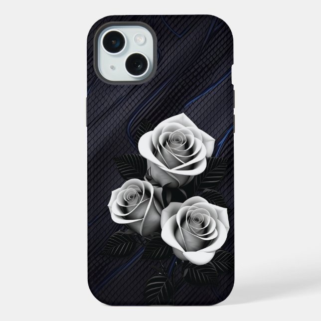 Capa de telefone rosa preta e branca (Verso)