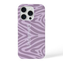 Capa de telefone roxa com estampa de zebra