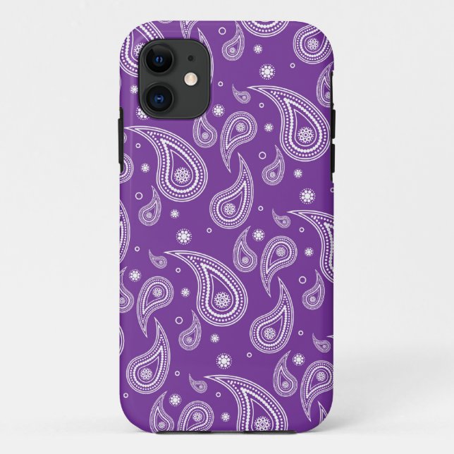 Capa de telefone roxa do iPhone 5 de Paisley (Verso)