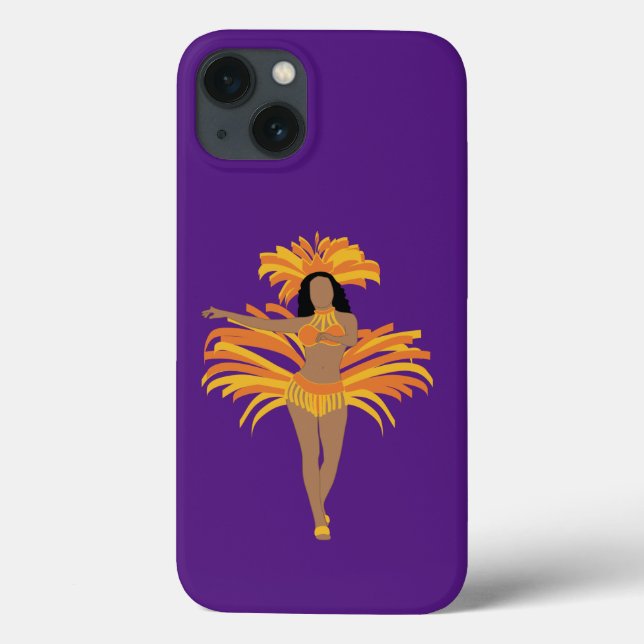 Capa de telefone Roxo Dançarina de Samba (Verso)