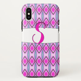 Capa de telefone S Monogramada, rosa e preto