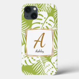 Capa de telefone Verde Iniciais Personalizável