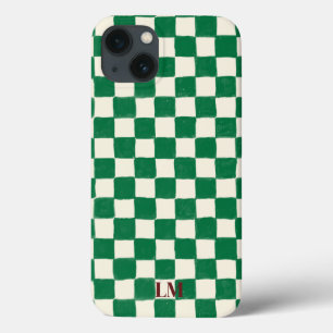 Capa de Telefone Verde Xadrez Personalizada
