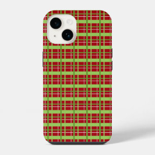 Capa de telefone xadrez de Natal vermelha e verde