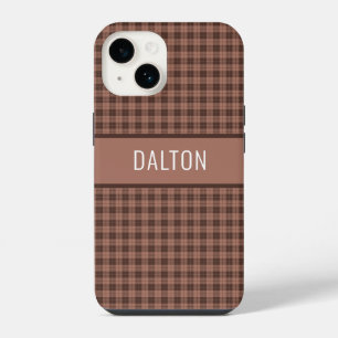 Capa de Telefone Xadrez Marrom Personalizada