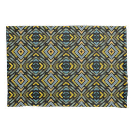Capa de Travesseiro Azul Dourado Preto Piso de Pne