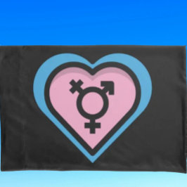 Capa de Travesseiro Coração do Orgulho Trans