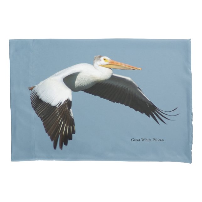 Capa de travesseiro do Pelicano Branco (Frente)
