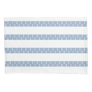 Capa de Travesseiro Listra Branco e Azul