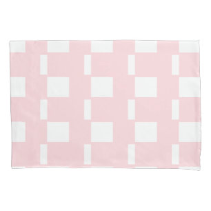 Capa de Travesseiro Listra Branco e Rosa Quadrado