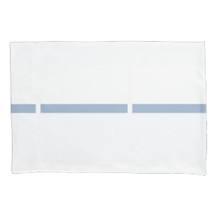 Capa de Travesseiro Listrada Branca e Azul