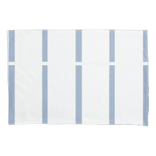 Capa de Travesseiro Listrada Branca e Azul