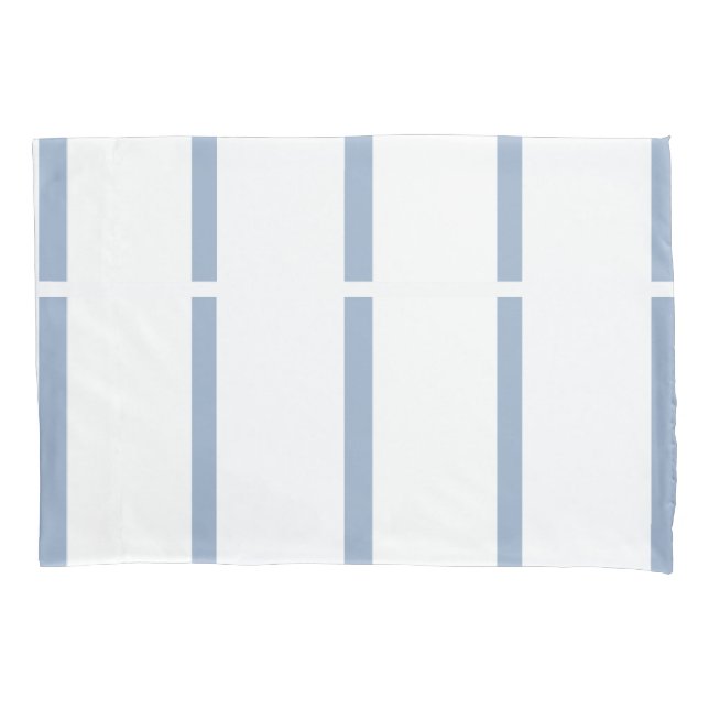 Capa de Travesseiro Listrada Branca e Azul (Frente)