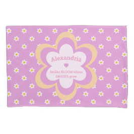 Capa de Travesseiro Padrão Pink Daisy-Chain